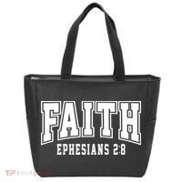 Faith Ephesians 2:8 Bible Verse Christian Tote Bag thumb 0