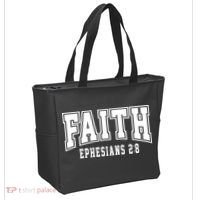 Faith Ephesians 2:8 Bible Verse Christian Tote Bag thumb 2