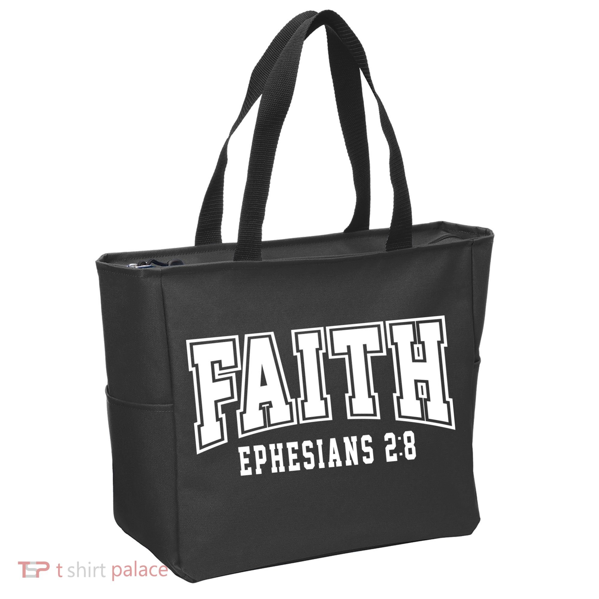 Faith Ephesians 2:8 Bible Verse Christian Tote Bag
