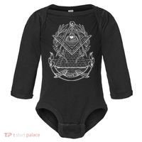 Freemason Emblem All Seeing Eye Faith Hope Charity Baby Long Sleeve Bodysuit thumb 0