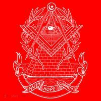 Freemason Emblem All Seeing Eye Faith Hope Charity Santa Hat thumb 1