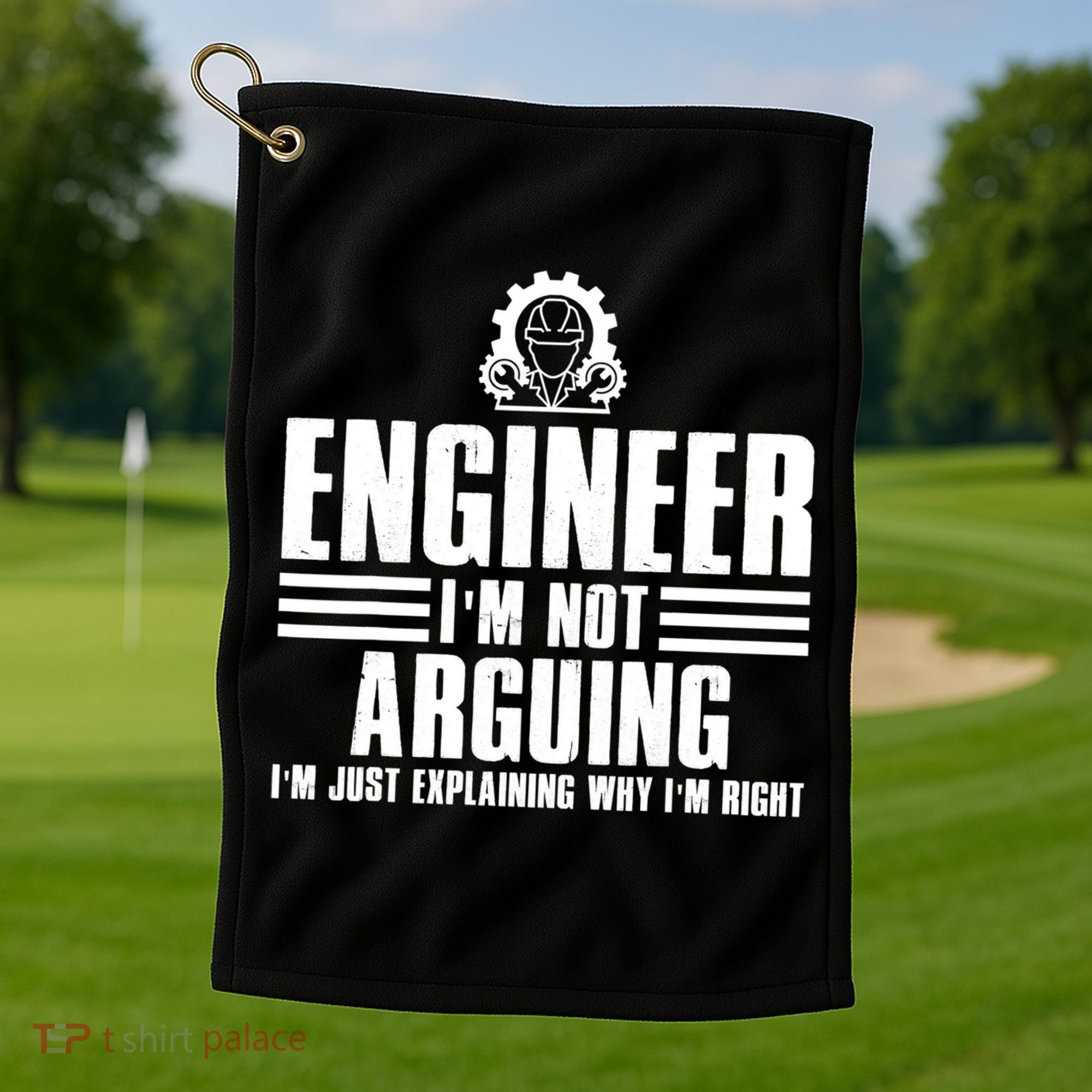 Funny Engineer Art Mechanic Electrical Engineering Gift Golf Towel
