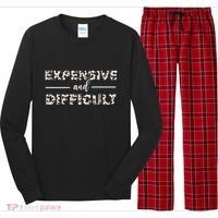 Funny Expensive And Difficult Leopard Sassy Mom Sarcastic Long Sleeve Pajama Set thumb 0