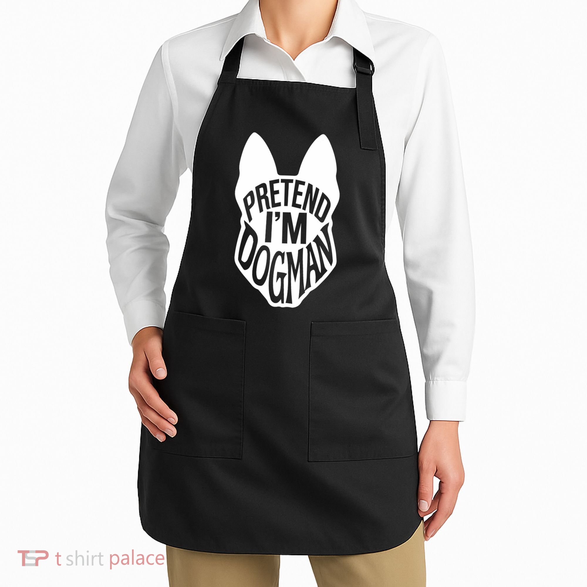 Funny Easy Adult Halloween Costumes Pretend I'm Dogman Apron