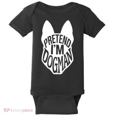 Funny Easy Adult Halloween Costumes Pretend I'm Dogman Baby Bodysuit