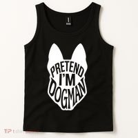 Funny Easy Adult Halloween Costumes Pretend I'm Dogman Tank Top thumb 2
