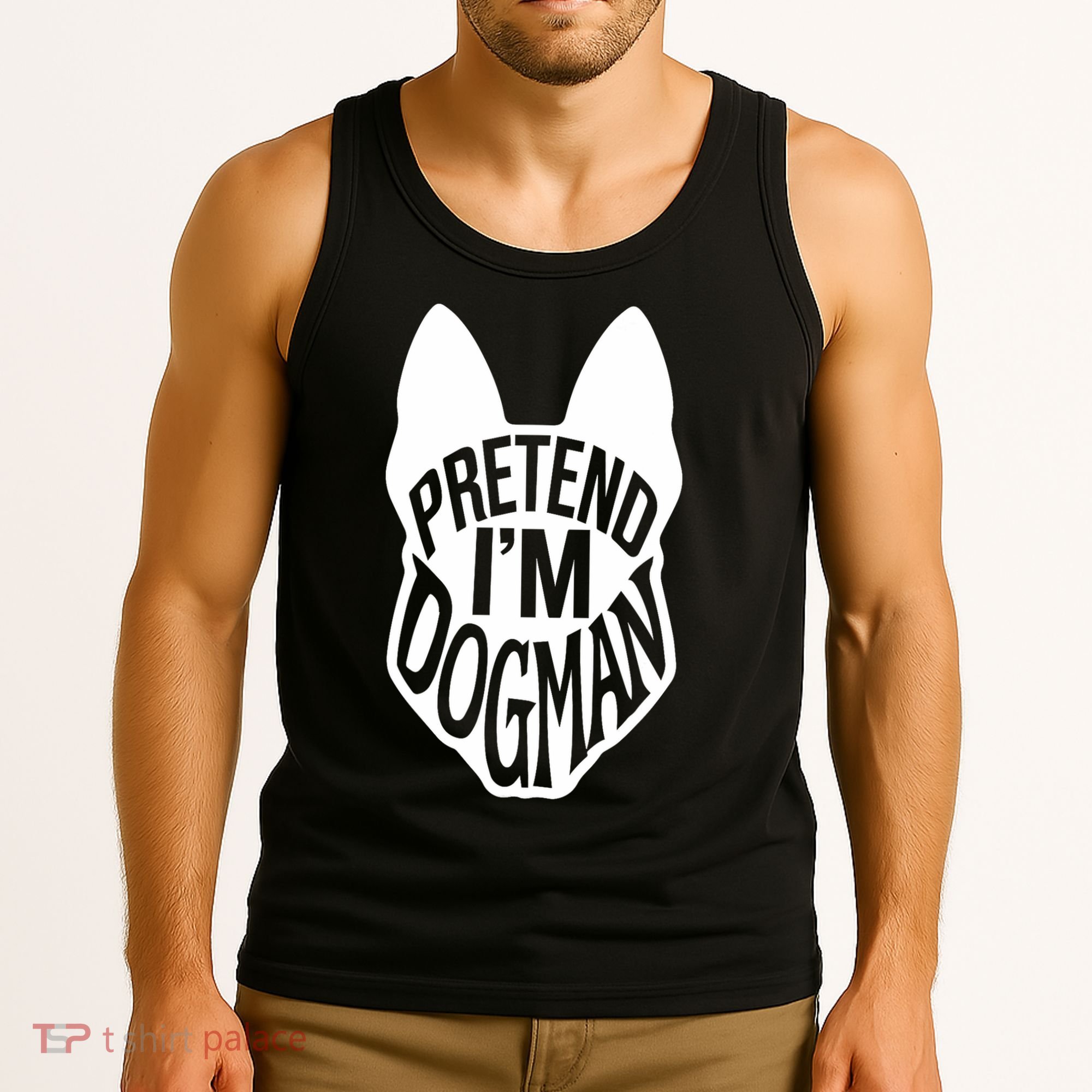 Funny Easy Adult Halloween Costumes Pretend I'm Dogman Tank Top