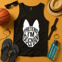 Funny Easy Adult Halloween Costumes Pretend I'm Dogman Tank Top thumb 4