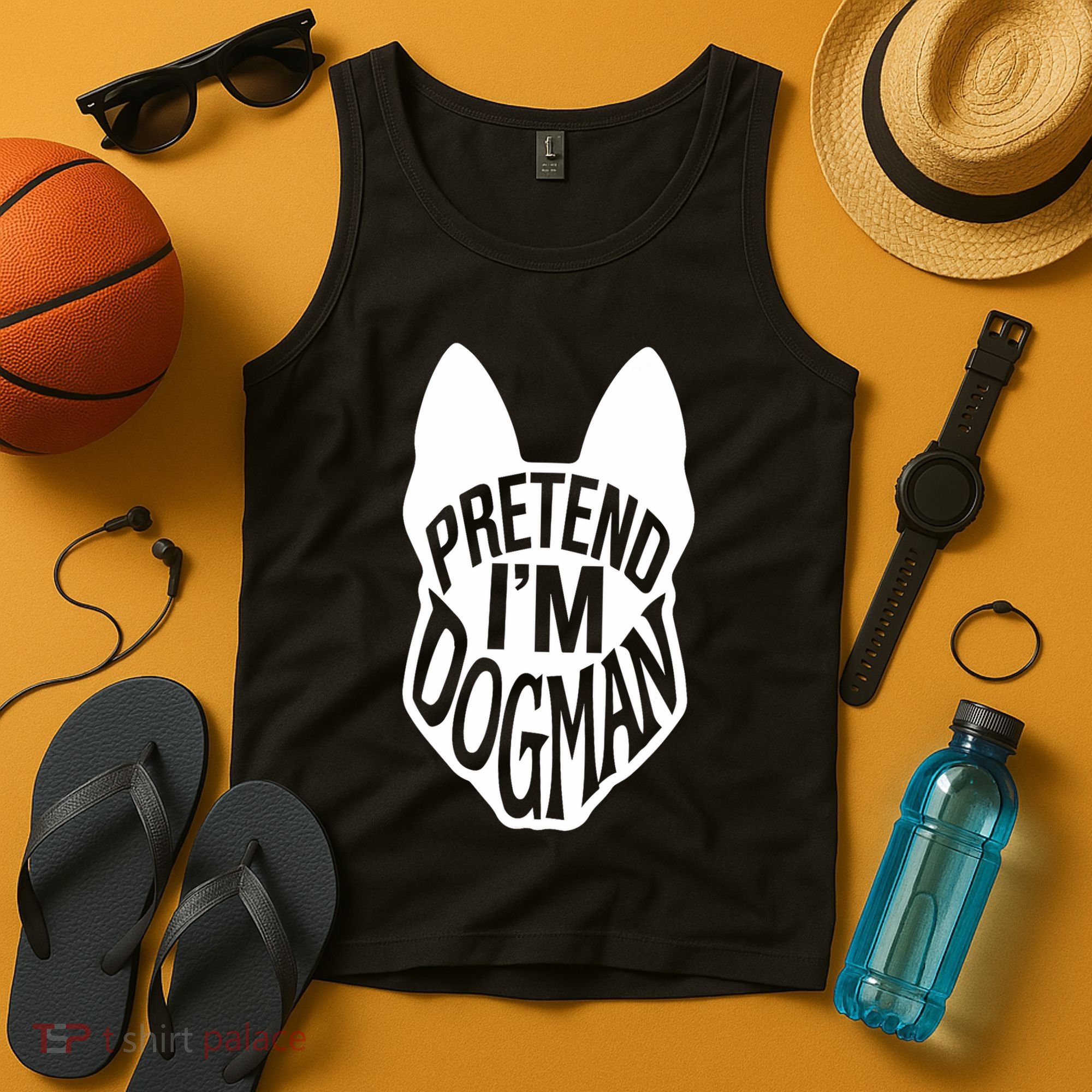 Funny Easy Adult Halloween Costumes Pretend I'm Dogman Tank Top