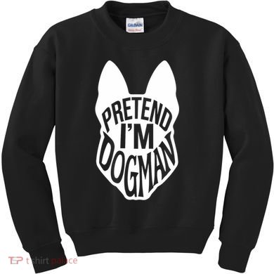 Funny Easy Adult Halloween Costumes Pretend I'm Dogman Kids Sweatshirt