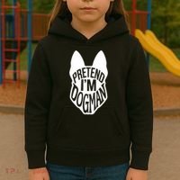 Funny Easy Adult Halloween Costumes Pretend I'm Dogman Kids Hoodie thumb 3