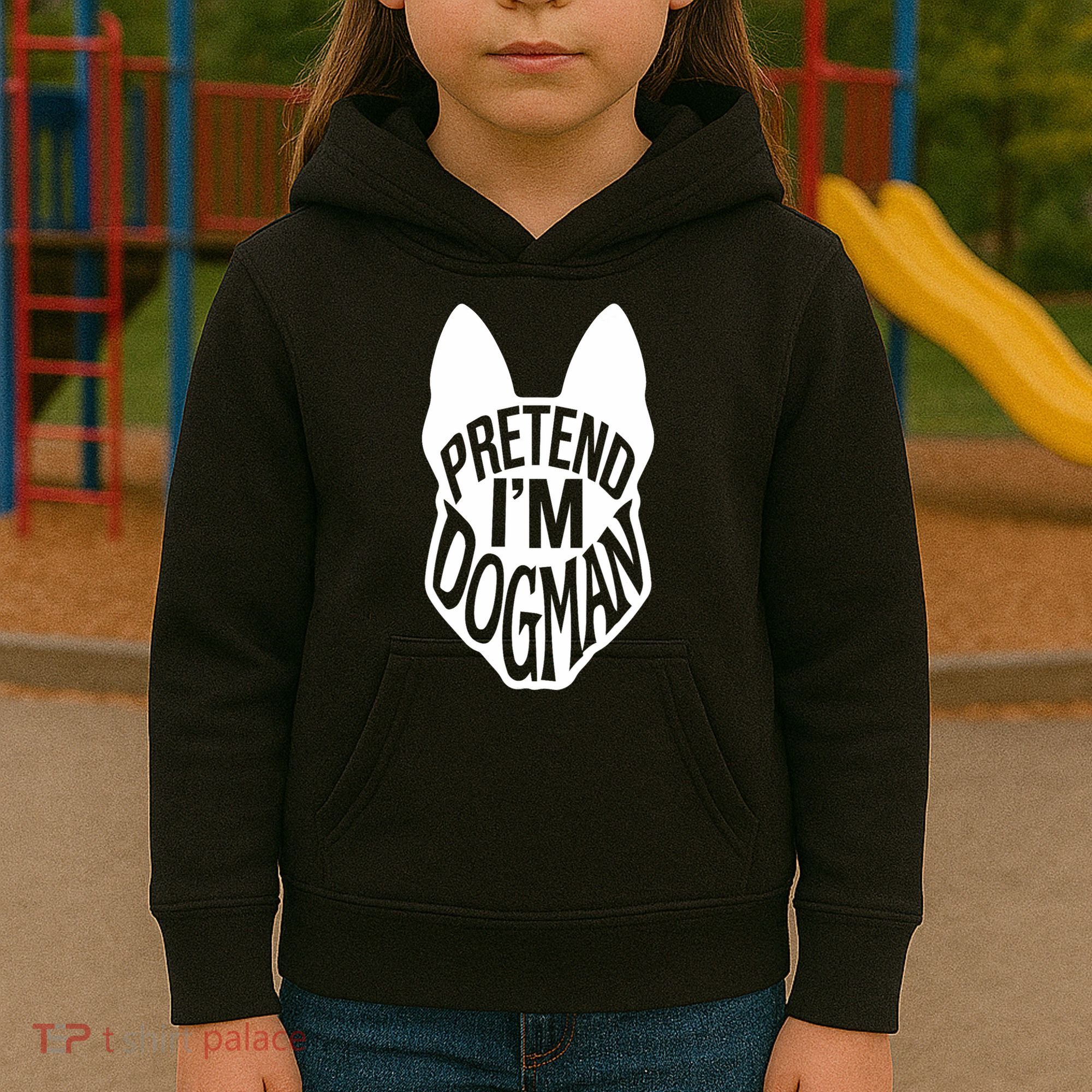 Funny Easy Adult Halloween Costumes Pretend I'm Dogman Kids Hoodie