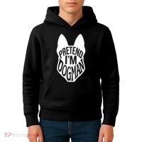 Funny Easy Adult Halloween Costumes Pretend I'm Dogman Kids Hoodie thumb 4