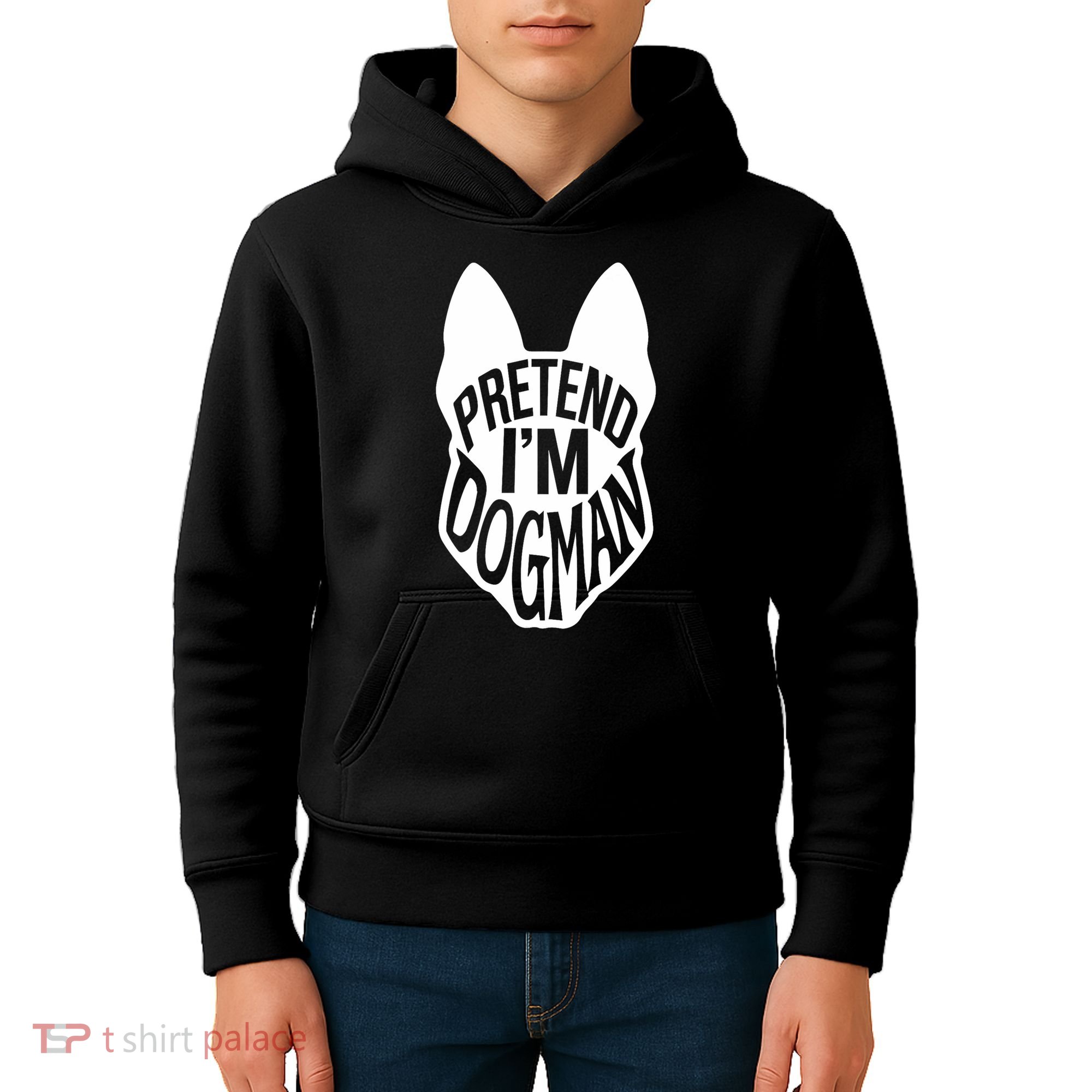 Funny Easy Adult Halloween Costumes Pretend I'm Dogman Kids Hoodie