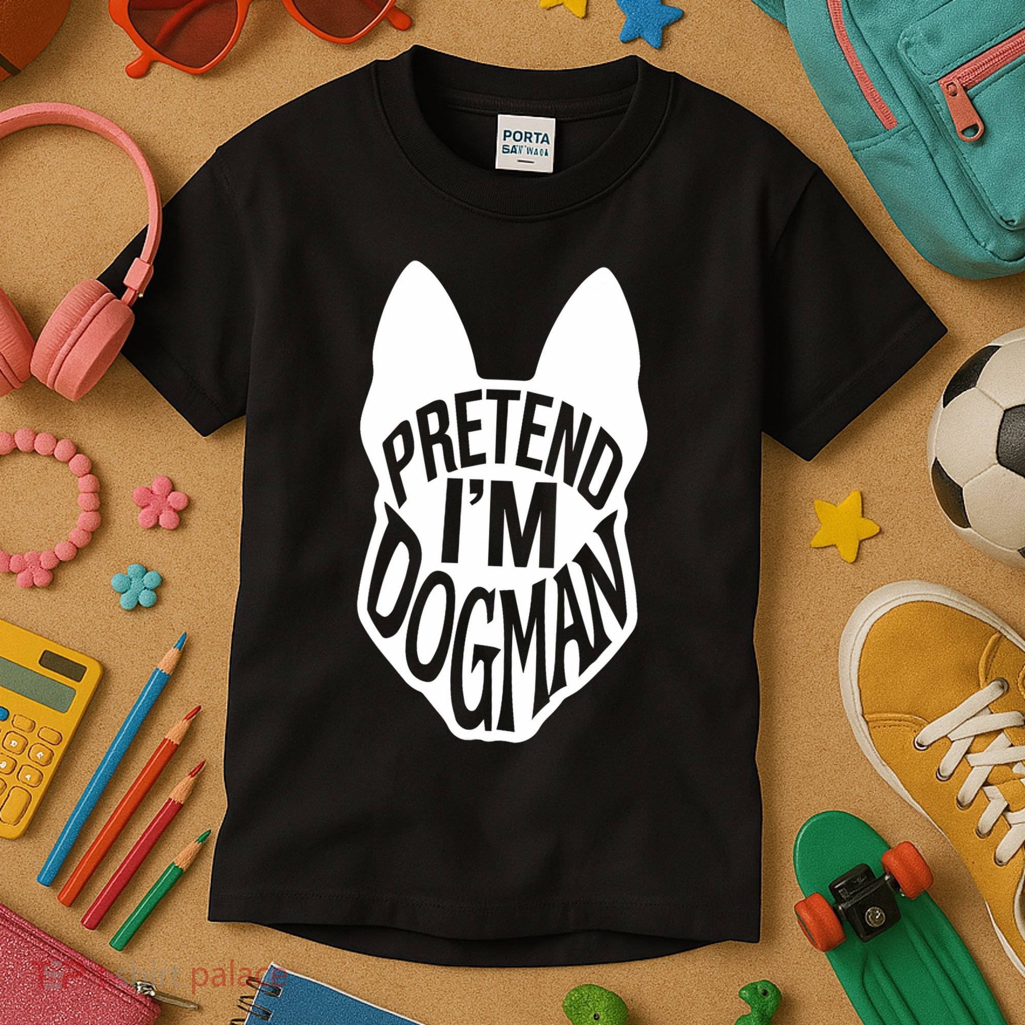 Funny Easy Adult Halloween Costumes Pretend I'm Dogman Kids T-Shirt