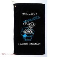 Funny Eating A Meal A Succulent Chinese Meal Golf Towel thumb 0