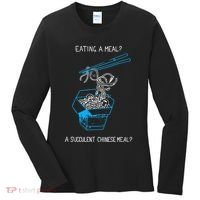 Funny Eating A Meal A Succulent Chinese Meal Women's Long Sleeve Shirt thumb 0