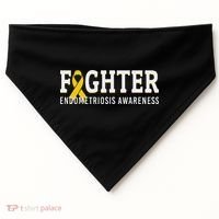 Fighter Endometriosis Awareness Month Ribbon Endo Warrior USA-Made Doggie Bandana thumb 0