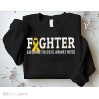 Fighter Endometriosis Awareness Month Ribbon Endo Warrior Sweatshirt thumb 2