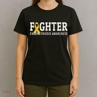 Fighter Endometriosis Awareness Month Ribbon Endo Warrior T-Shirt thumb 4