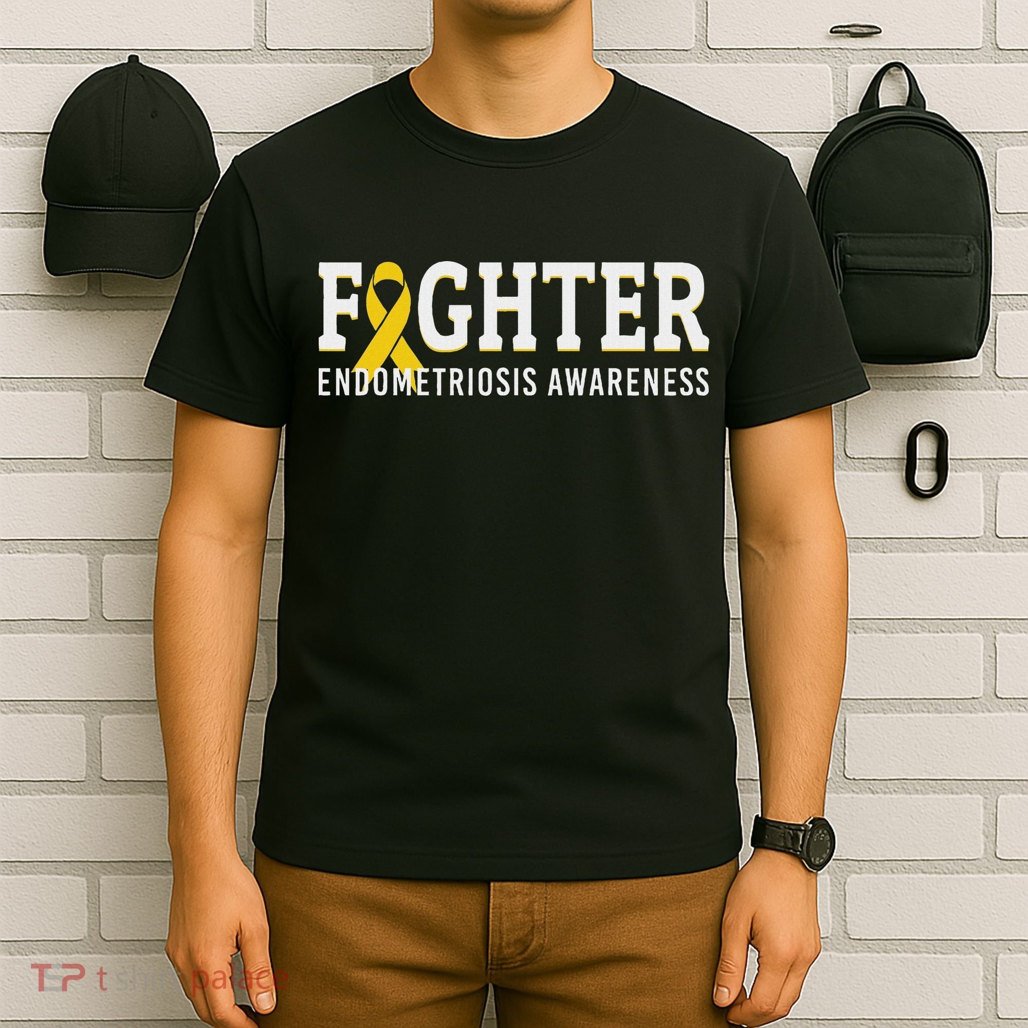 Fighter Endometriosis Awareness Month Ribbon Endo Warrior T-Shirt