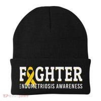 Fighter Endometriosis Awareness Month Ribbon Endo Warrior Beanie thumb 0