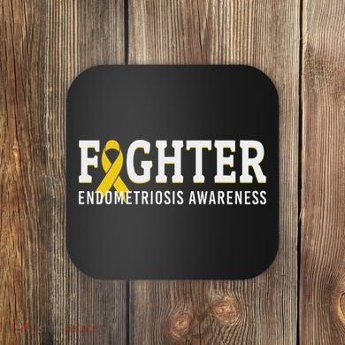 Fighter Endometriosis Awareness Month Ribbon Endo Warrior Coaster