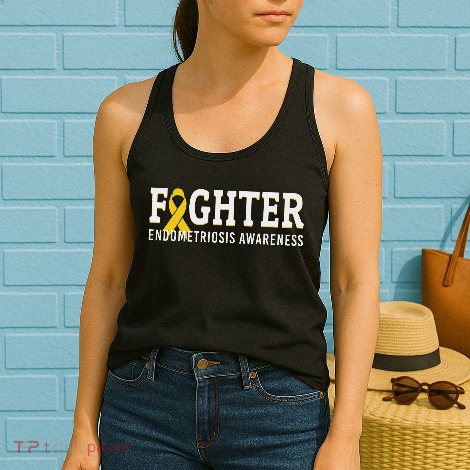 Fighter Endometriosis Awareness Month Ribbon Endo Warrior Women's Tank Top