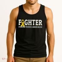 Fighter Endometriosis Awareness Month Ribbon Endo Warrior Tank Top thumb 3