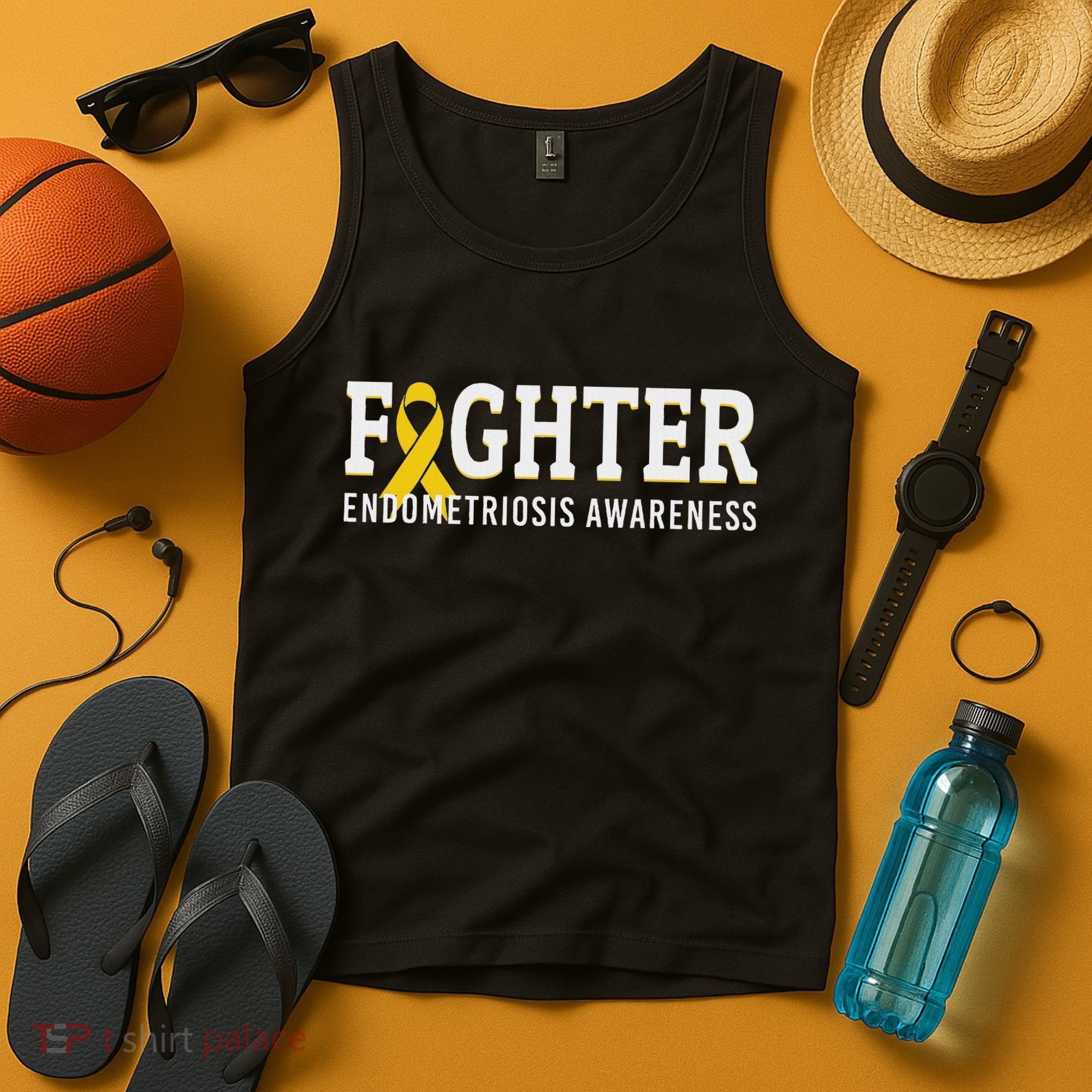 Fighter Endometriosis Awareness Month Ribbon Endo Warrior Tank Top