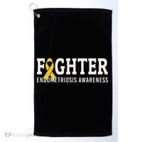 Fighter Endometriosis Awareness Month Ribbon Endo Warrior Golf Towel thumb 0