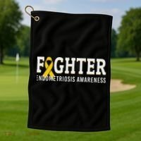 Fighter Endometriosis Awareness Month Ribbon Endo Warrior Golf Towel thumb 1