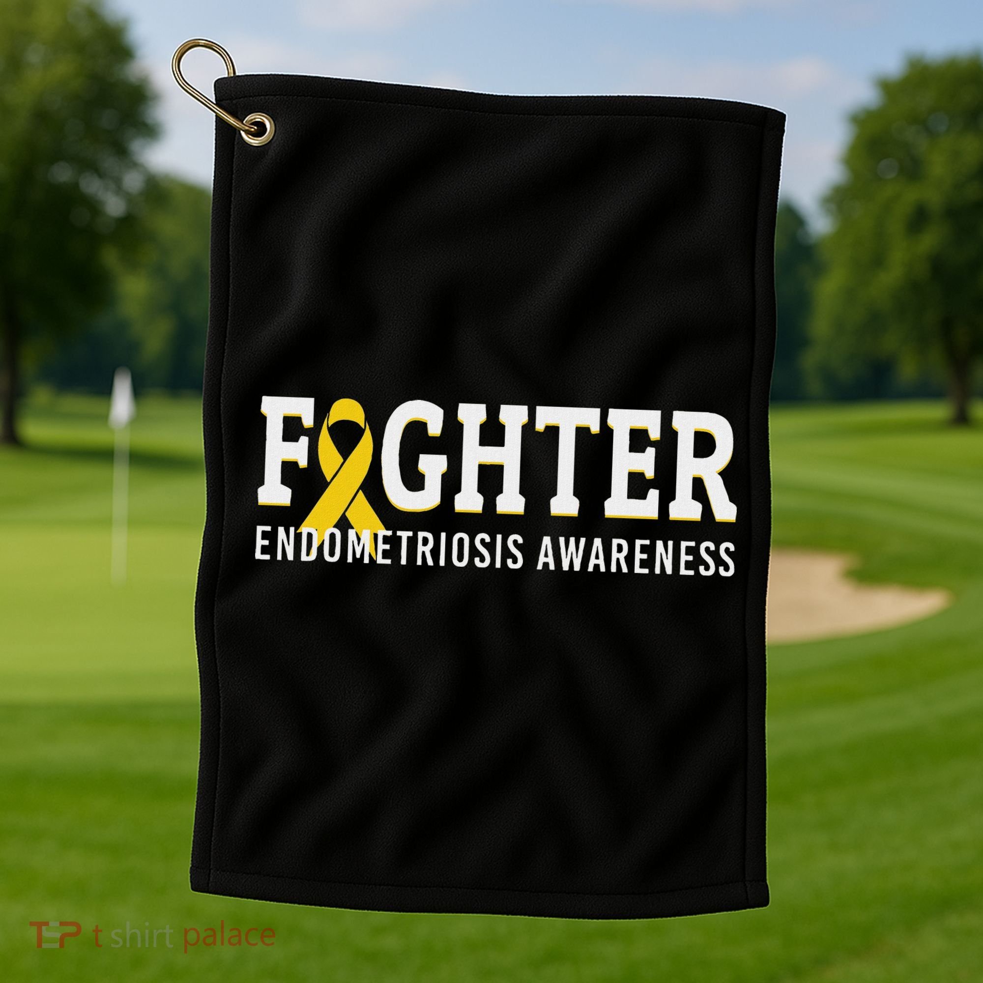 Fighter Endometriosis Awareness Month Ribbon Endo Warrior Golf Towel