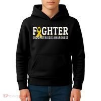Fighter Endometriosis Awareness Month Ribbon Endo Warrior Kids Hoodie thumb 4