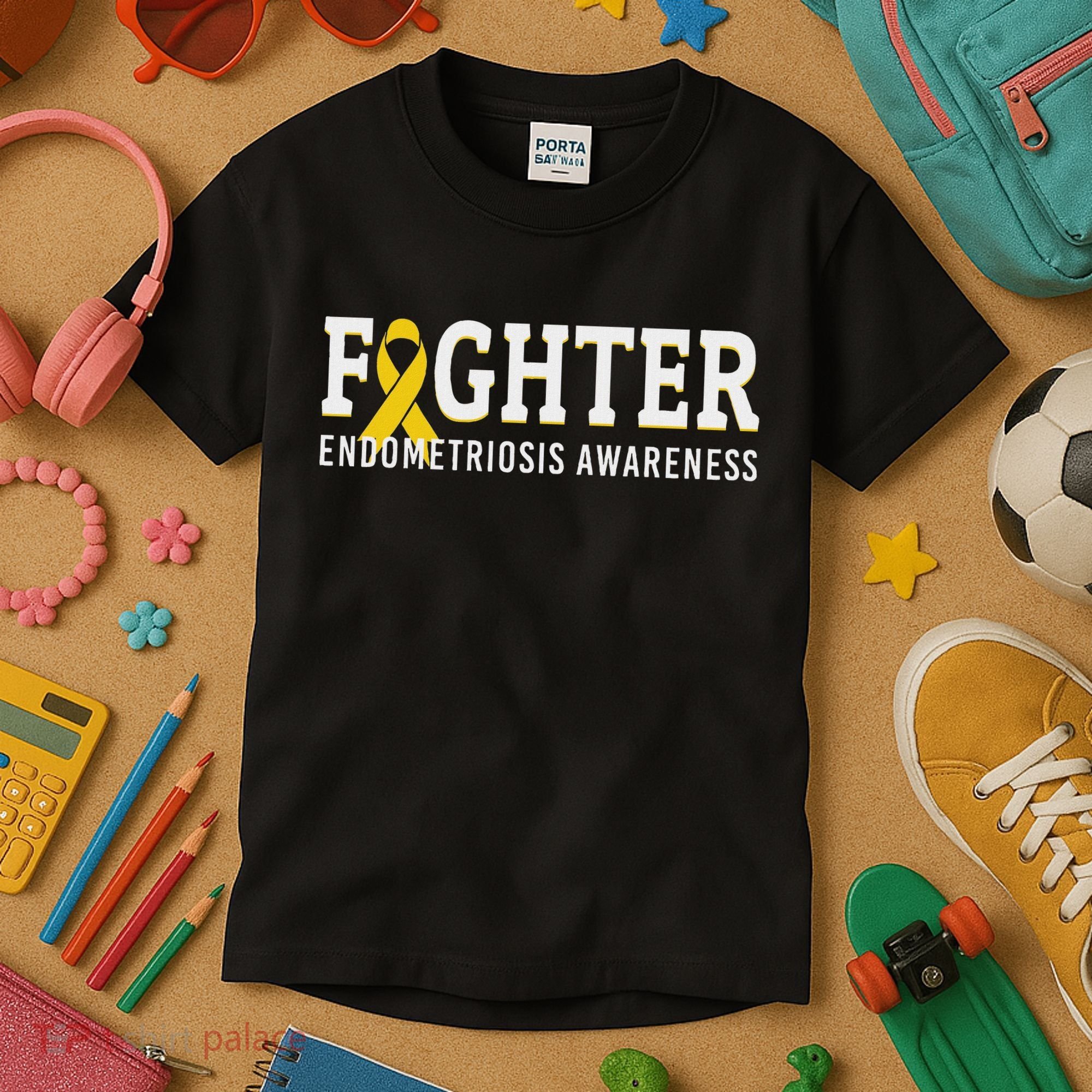 Fighter Endometriosis Awareness Month Ribbon Endo Warrior Kids T-Shirt