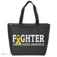 Fighter Endometriosis Awareness Month Ribbon Endo Warrior Tote Bag thumb 0