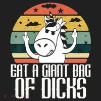 Funny Eat A Giant Bag Of Dicks Gift Funny Unicorn Apparel Item Gift Women's Sweatshirt thumb 2