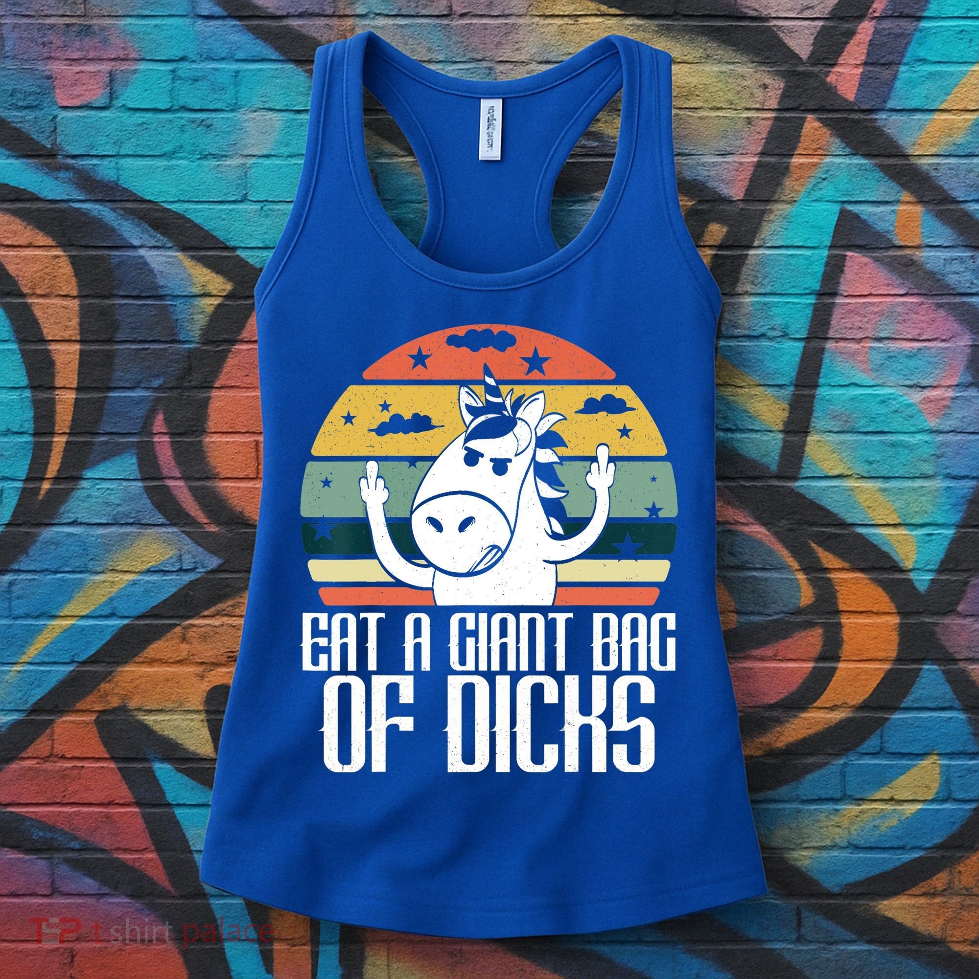 Funny Eat A Giant Bag Of Dicks Gift Funny Unicorn Apparel Item Gift Women's Tank Top