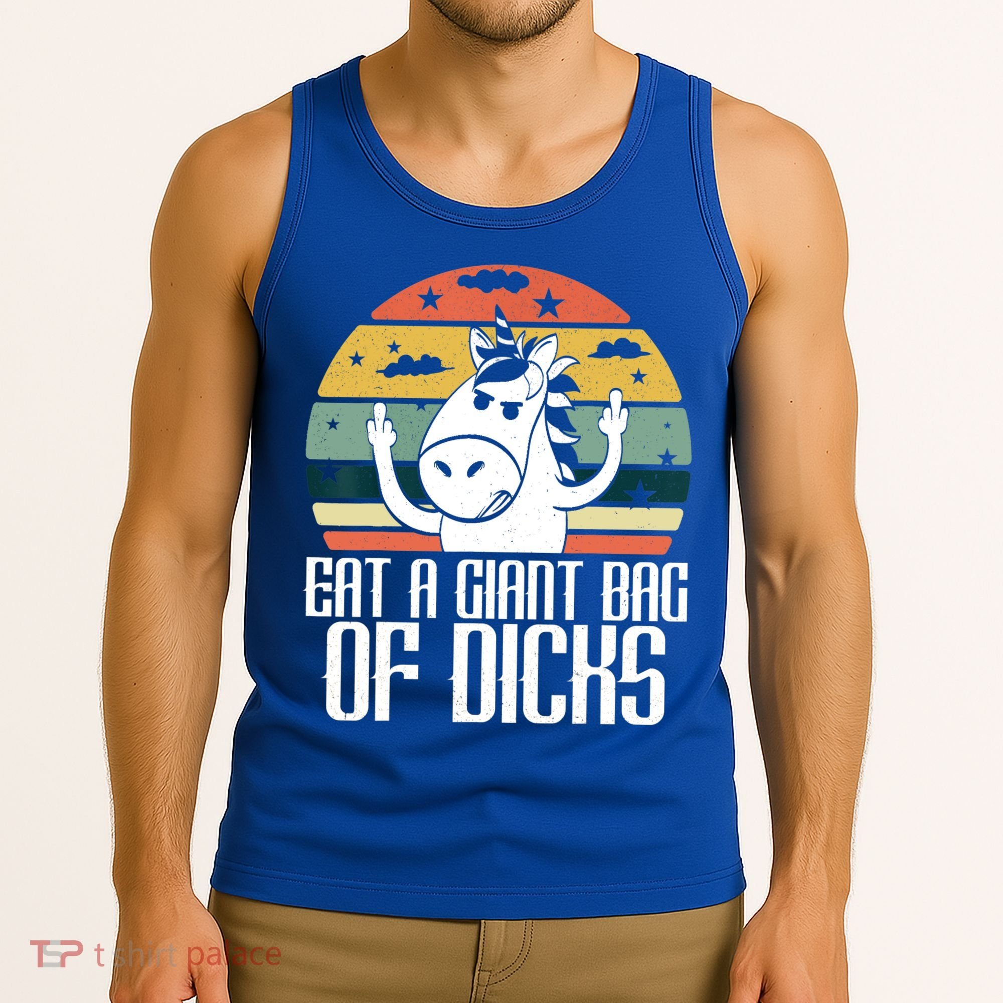 Funny Eat A Giant Bag Of Dicks Gift Funny Unicorn Apparel Item Gift Tank Top