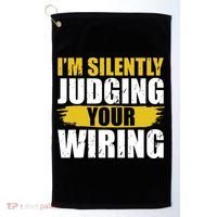 Funny Electrician Art For Electricity Gag Electrician Golf Towel thumb 0