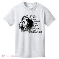 Fear Not For Jesus The Lion Of Judah Has Triumphed Kids T-Shirt thumb 0