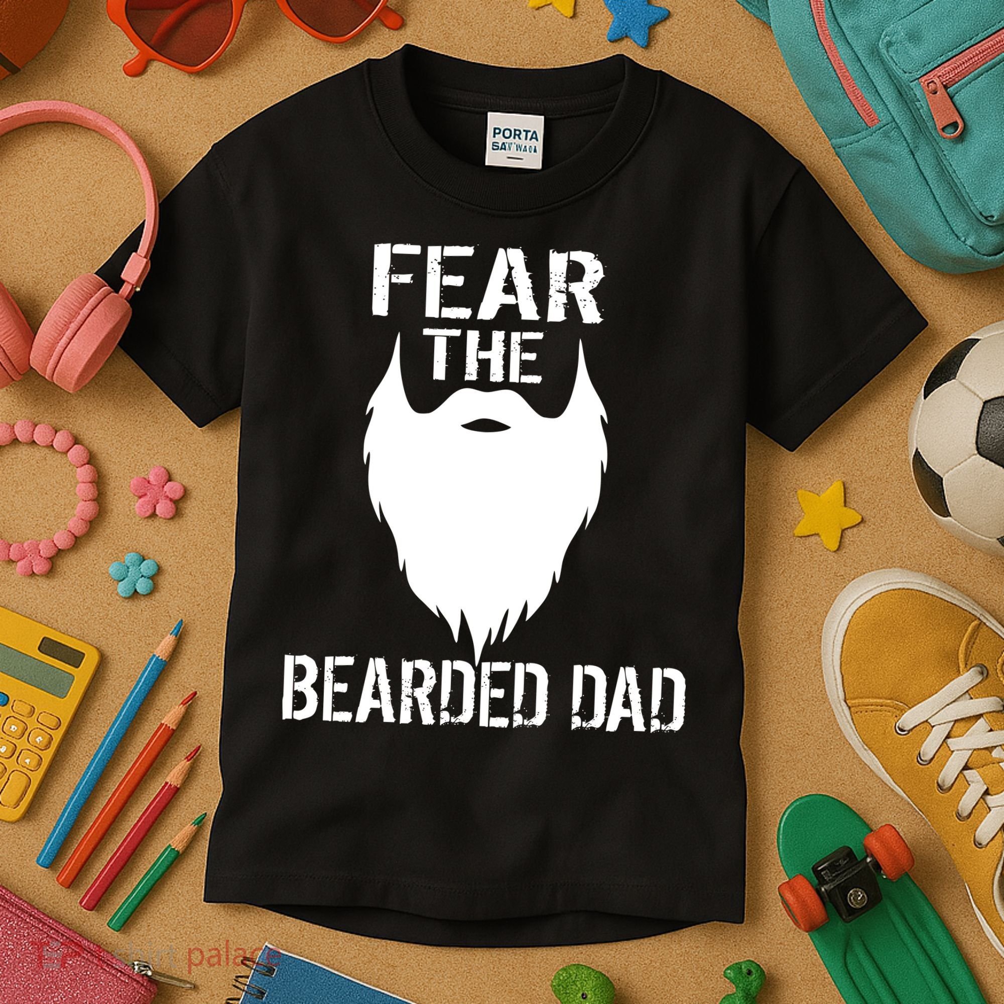 Fear The Bearded Dad Kids T-Shirt