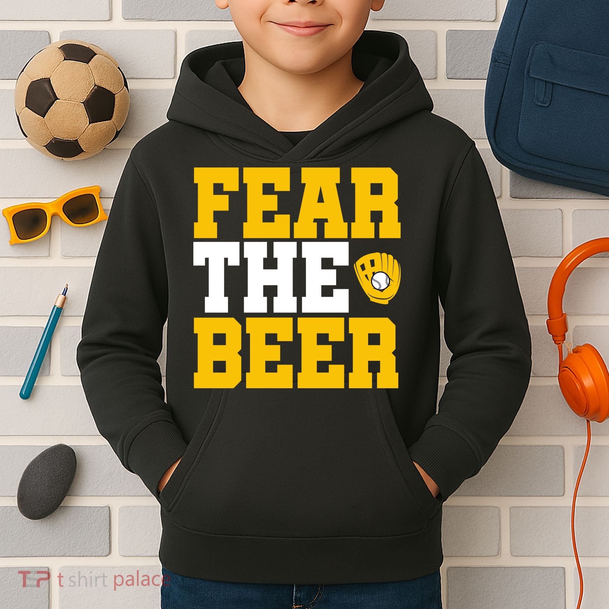 Fear The Beer Milwaukee Baseball Kids Hoodie