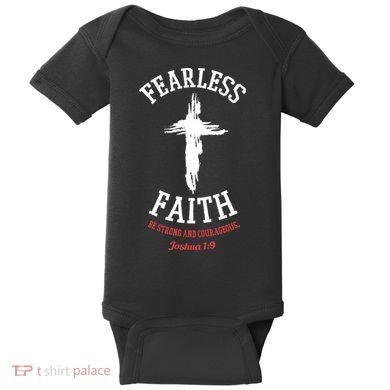 Fearless Faith Be Strong And Courageous Baby Bodysuit