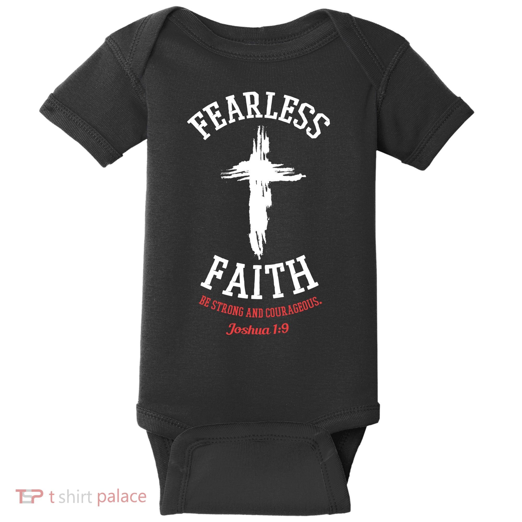 Fearless Faith Be Strong And Courageous Baby Bodysuit