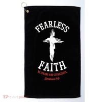 Fearless Faith Be Strong And Courageous Golf Towel thumb 0