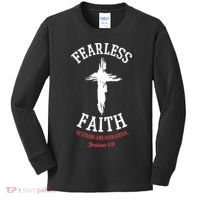 Fearless Faith Be Strong And Courageous Kids Long Sleeve Shirt thumb 0
