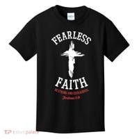 Fearless Faith Be Strong And Courageous Kids T-Shirt thumb 0
