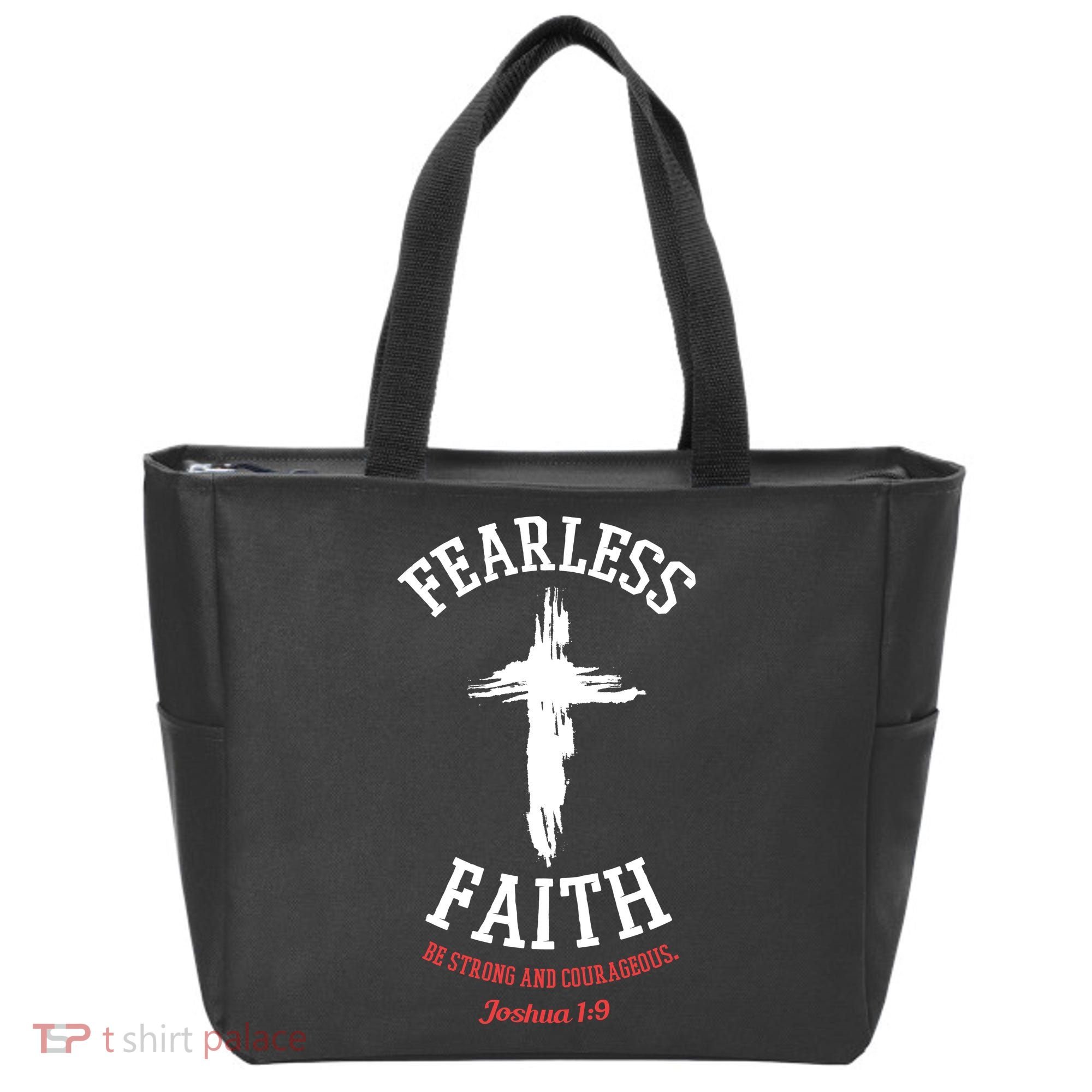 Fearless Faith Be Strong And Courageous Tote Bag
