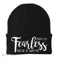 Fearless For He With Me Psalm 27:1 Beanie thumb 0